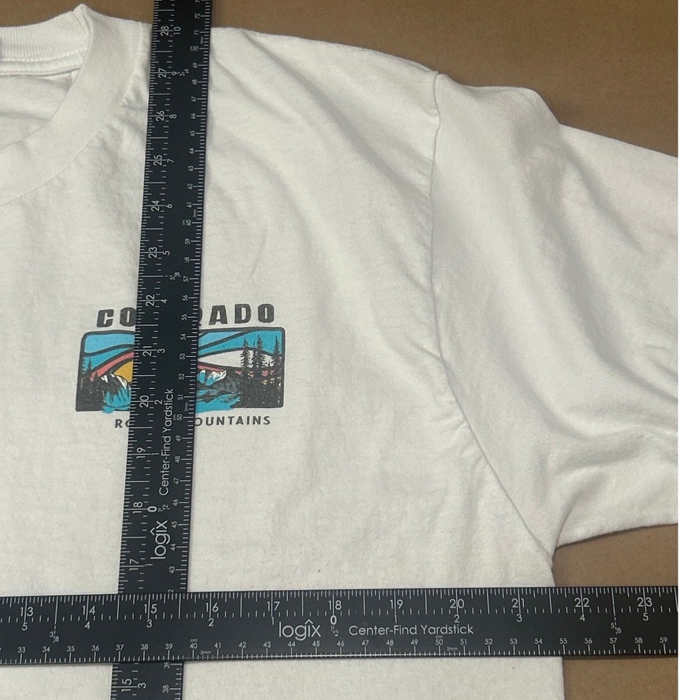 Prairie Mountain White Colorado Rocky Mountains Long Sleeve Shirt Mens Large - Picture 9 of 10